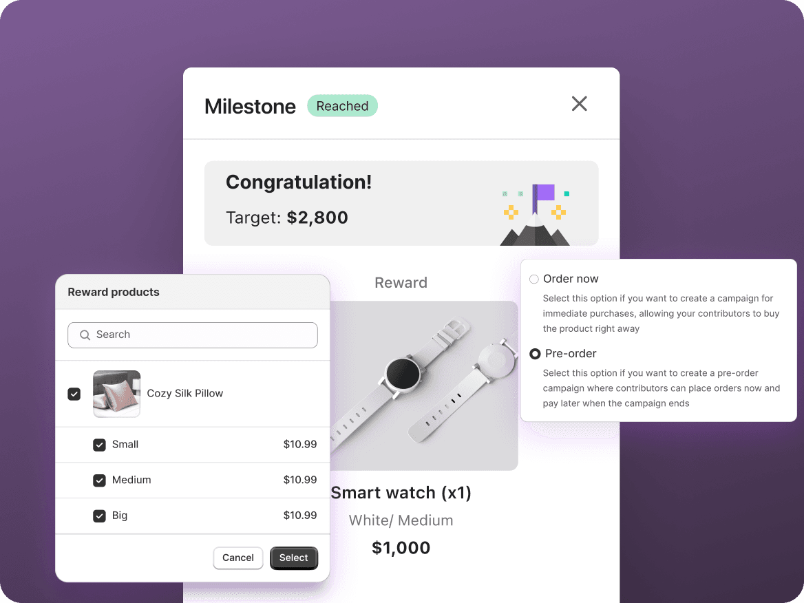 Backer engagement features